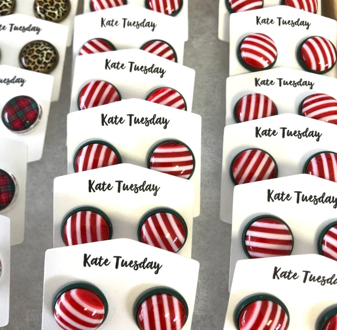 Holiday Grab Bag of Stud Earrings White Kate Tuesday Cards