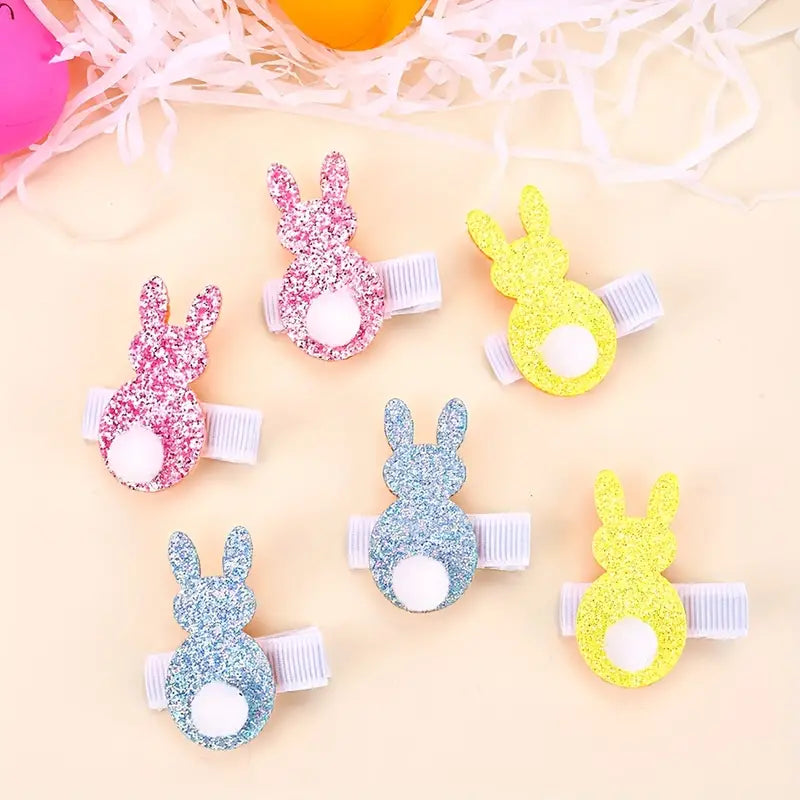 Easter Glittery Bunny Hair Clips