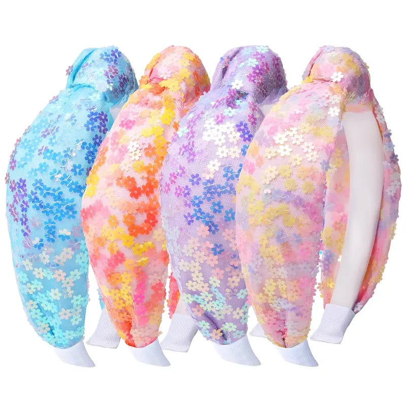 Sequin Glitter Pack of 4 Headbands
