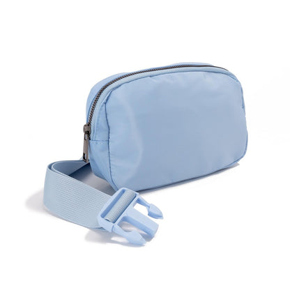 Light Blue Basics Cross Body Nylon Belt Bag
