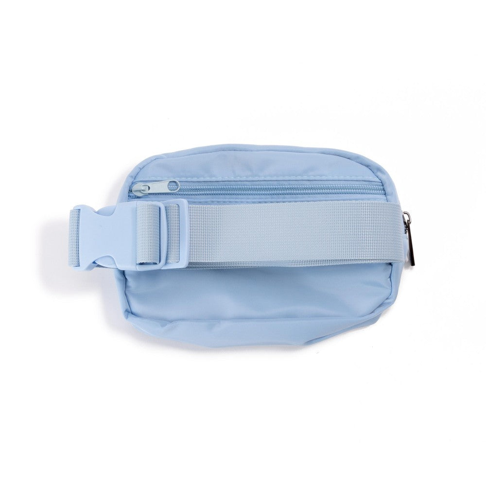 Light Blue Basics Cross Body Nylon Belt Bag