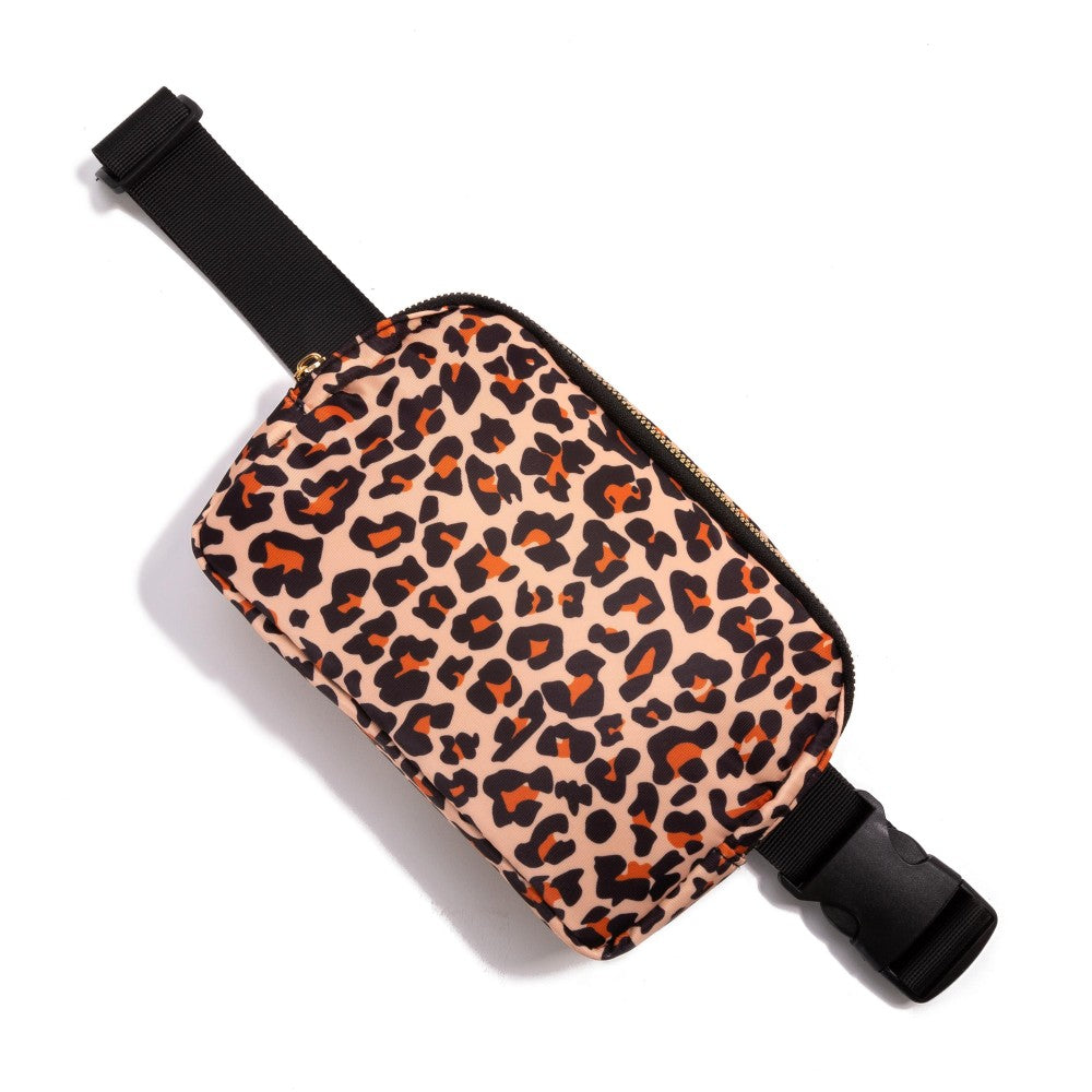 Cheetah Animal Print Cross Body Nylon Belt Bag