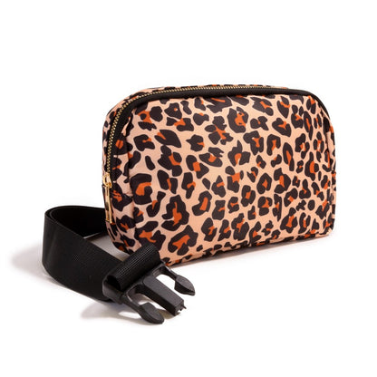 Cheetah Animal Print Cross Body Nylon Belt Bag