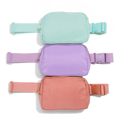 Purple Crazy Neon Cross Body Nylon Belt Bag