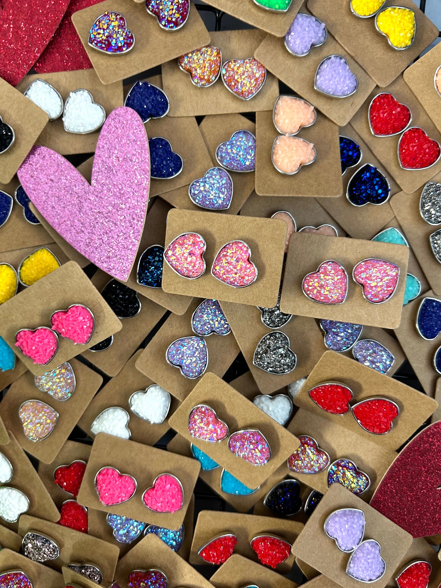 Valentines Heart Stud Earrings Grab Bag