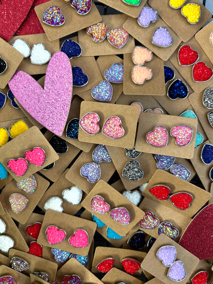 Valentines Heart Stud Earrings Grab Bag