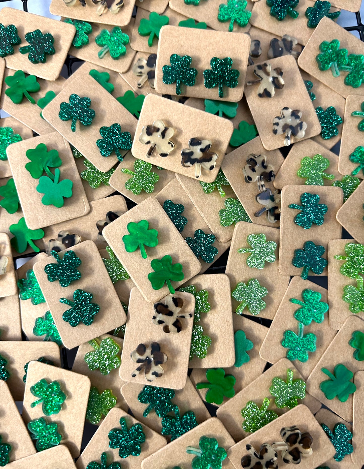 🍀 OMG! Shamrock Acrylic Stud Earrings 🍀