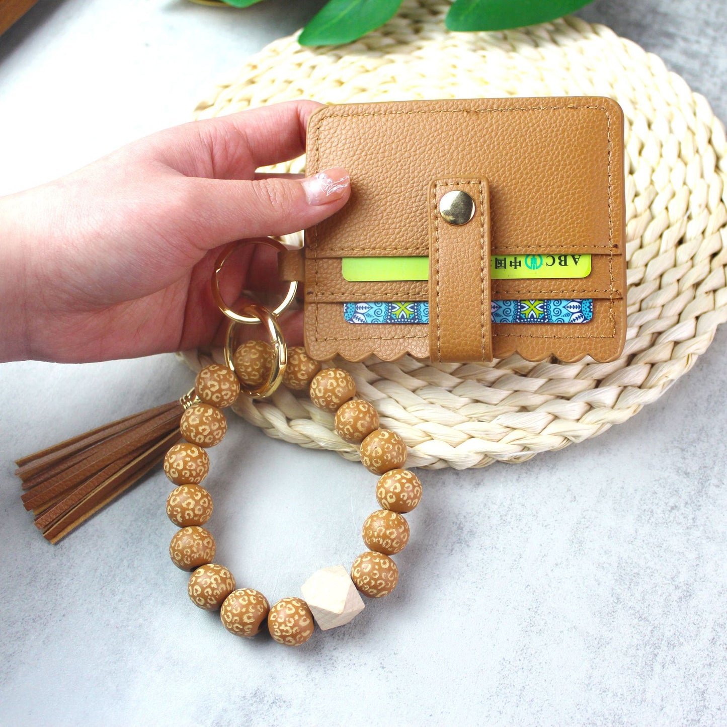 Spring Leather Wallet KeyChains