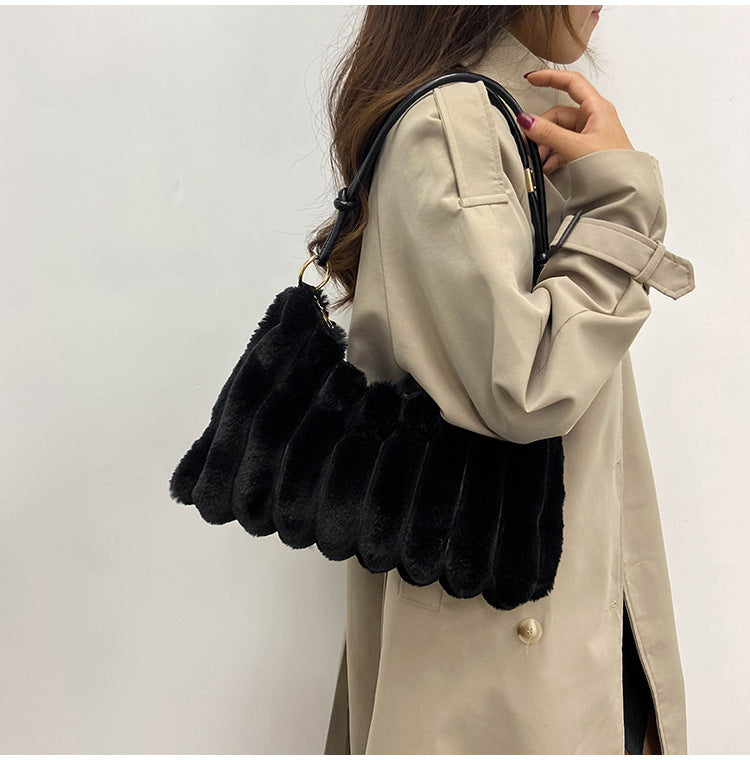 Black Faux Fur Bag