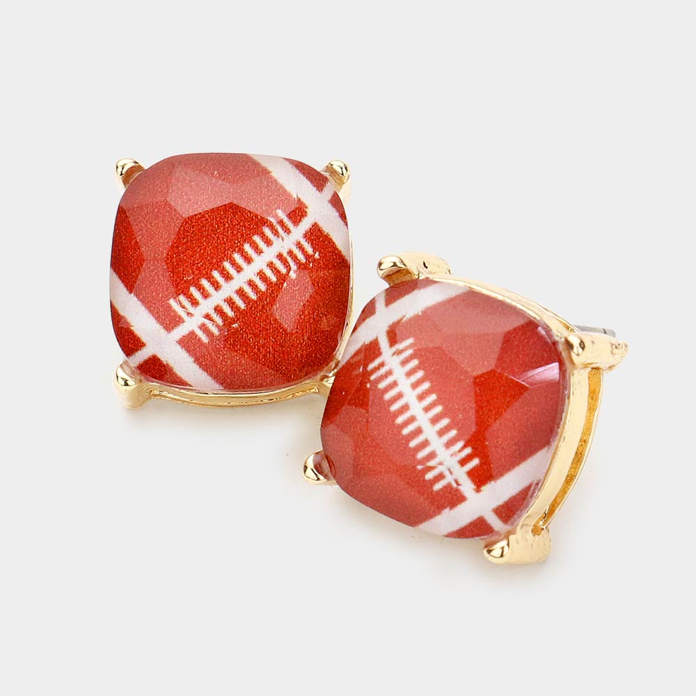 Brown Football Stud Earrings PRE ORDER