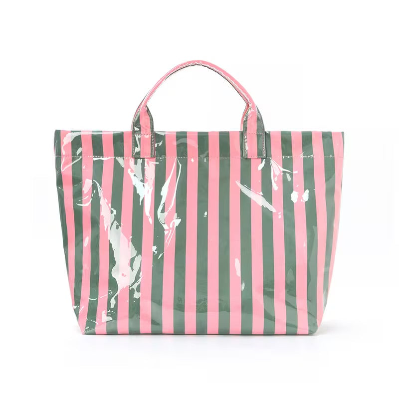 Summer Stripe Green and Pink Trendy Bag