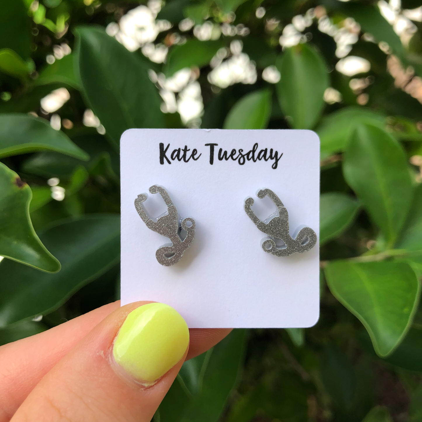Stethoscope Sparkly Stud Earrings