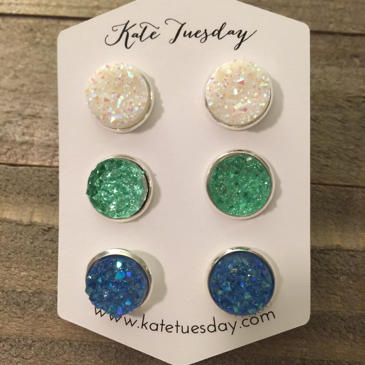 Colleen Set of 12mm Druzy Earrings