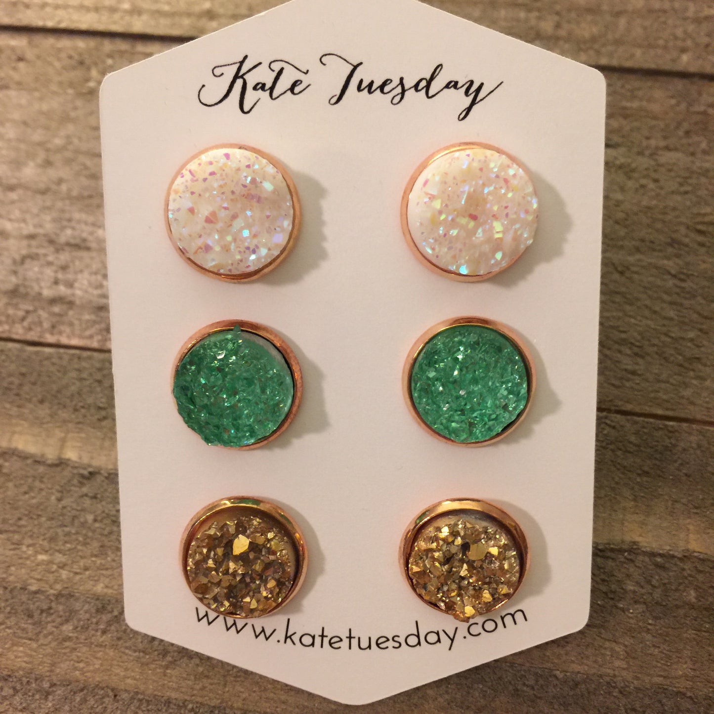 Shontelle Set of 12mm Druzy Earrings