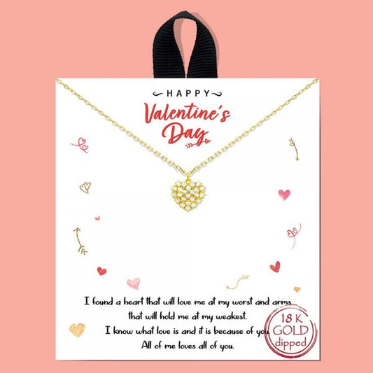 Gold Dainty Heart Gold Necklace on Card