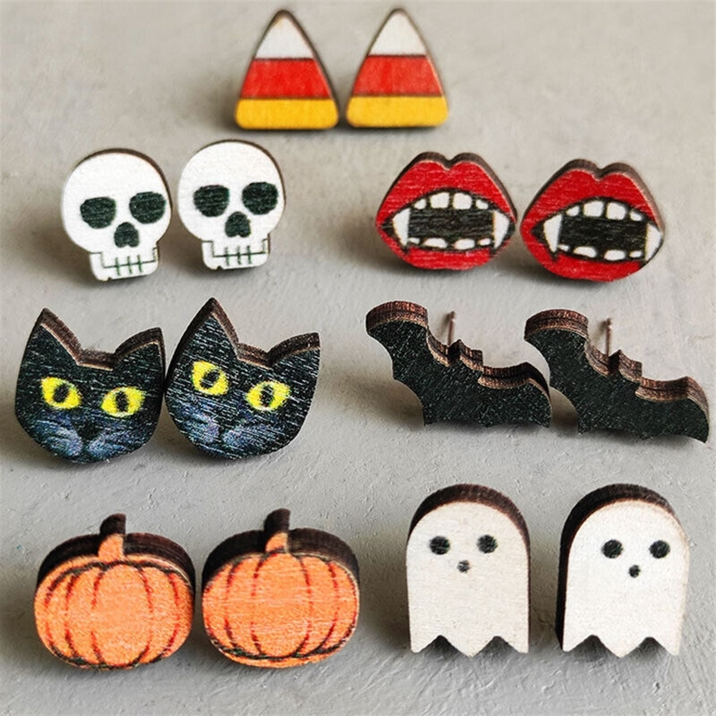 Halloween Wood Fall Stud Earrings