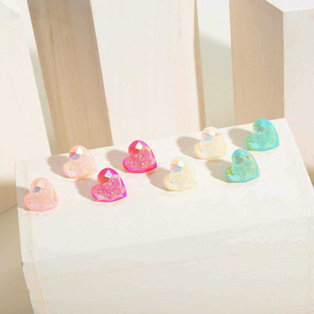 White Pop Stud Earrings