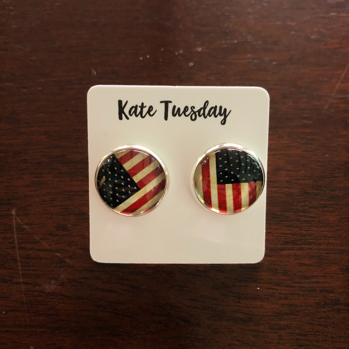 All American Flag 14mm Stud Earrings
