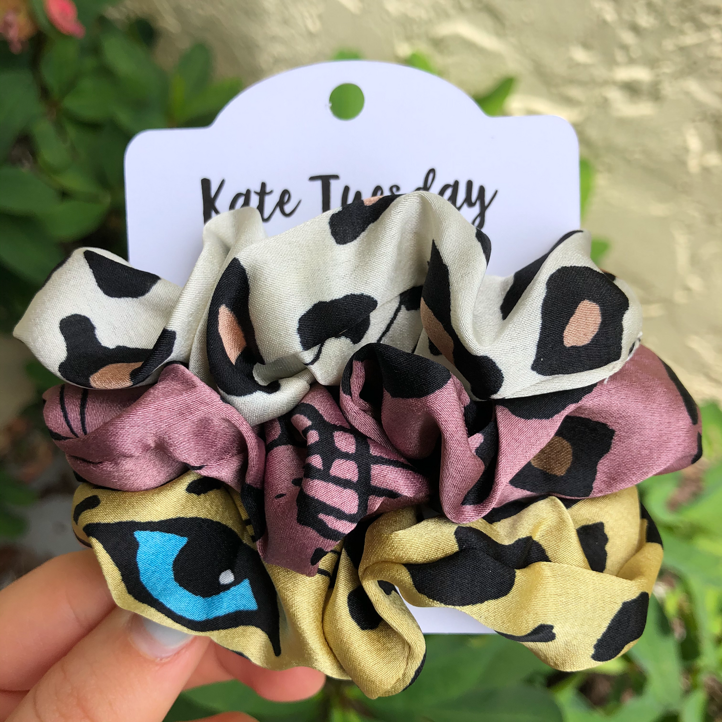Silk Leopard Scrunchie Set