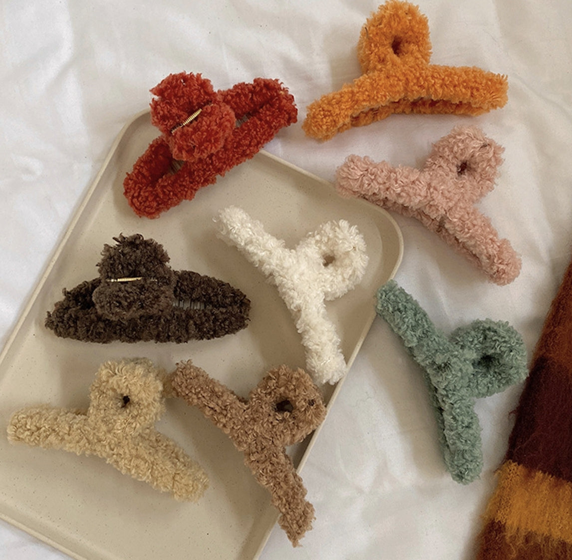 Fuzzy Hair Clips
