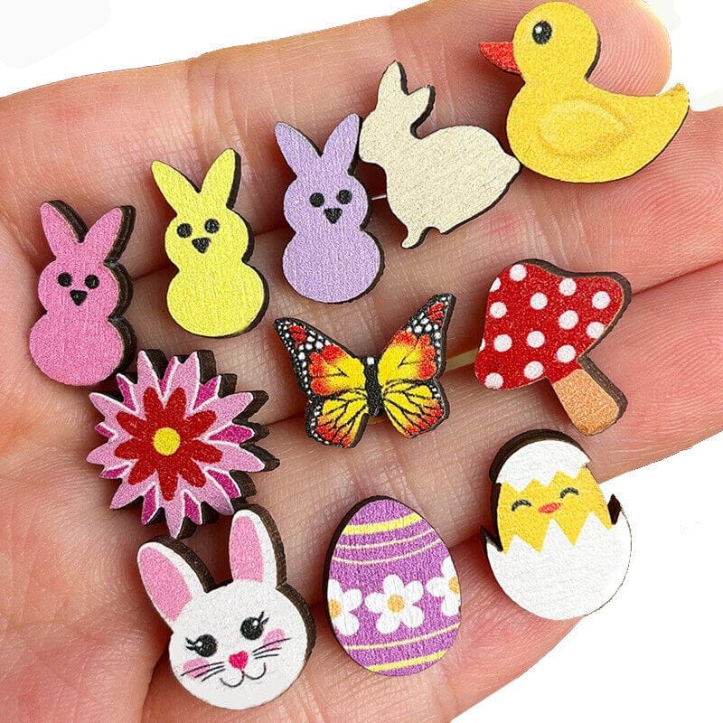 Easter Wood Stud Earrings