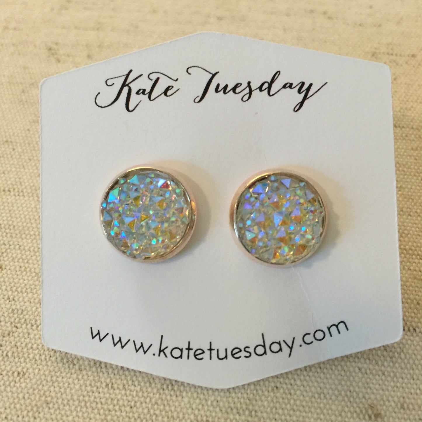 Ice Princess 12mm Like Druzy Earrings