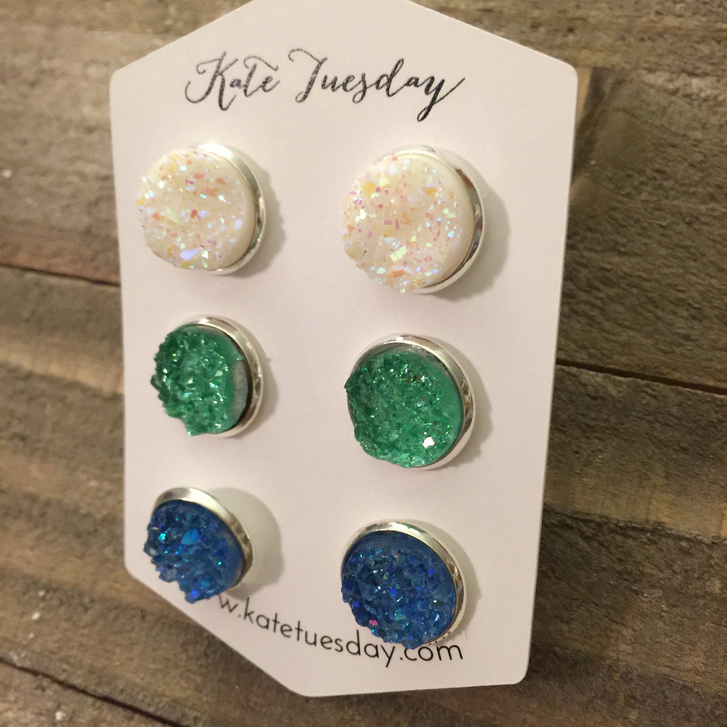 Colleen Set of 12mm Druzy Earrings