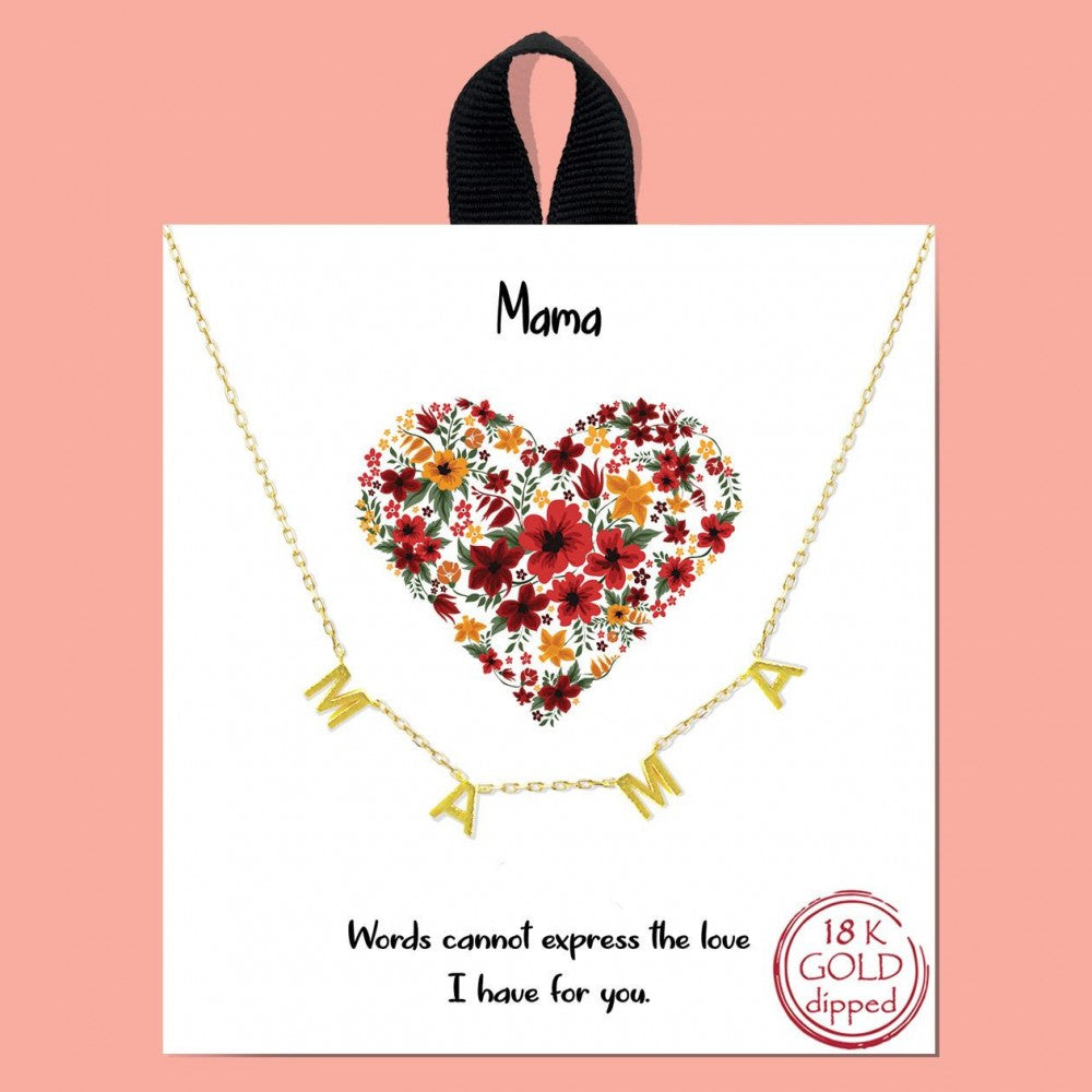 MAMA Gold Necklace on Card SALE