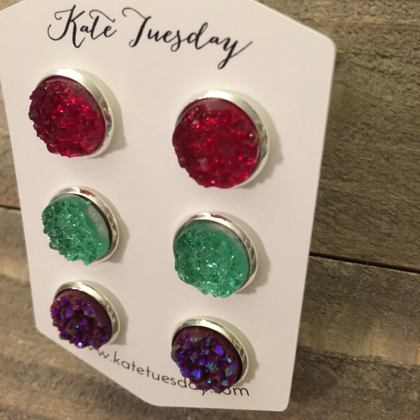 Michelle Set of 12mm Druzy Earrings