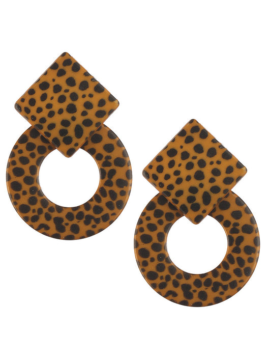 Geometric Cheetah Leopard Acrylic Resin Earrings