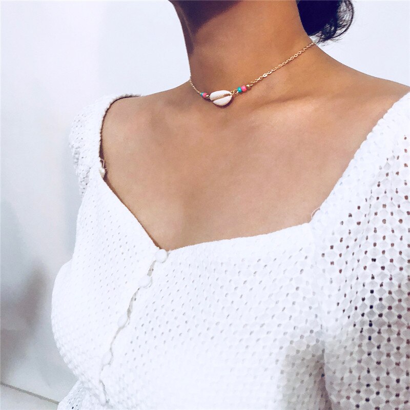 Gold Shell Beaded Necklace