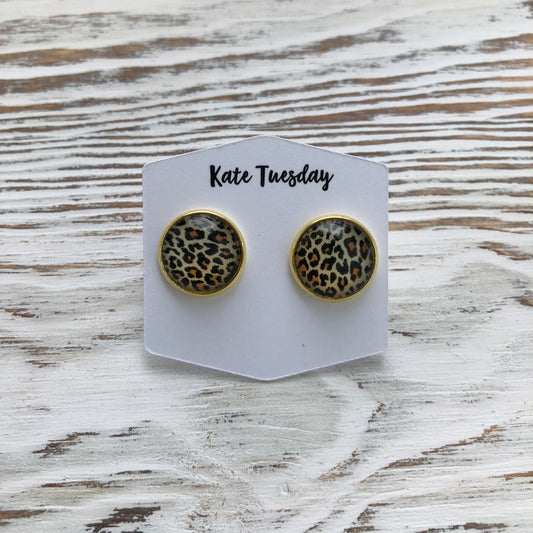 Cheetah Druzy Earrings leopard animal print
