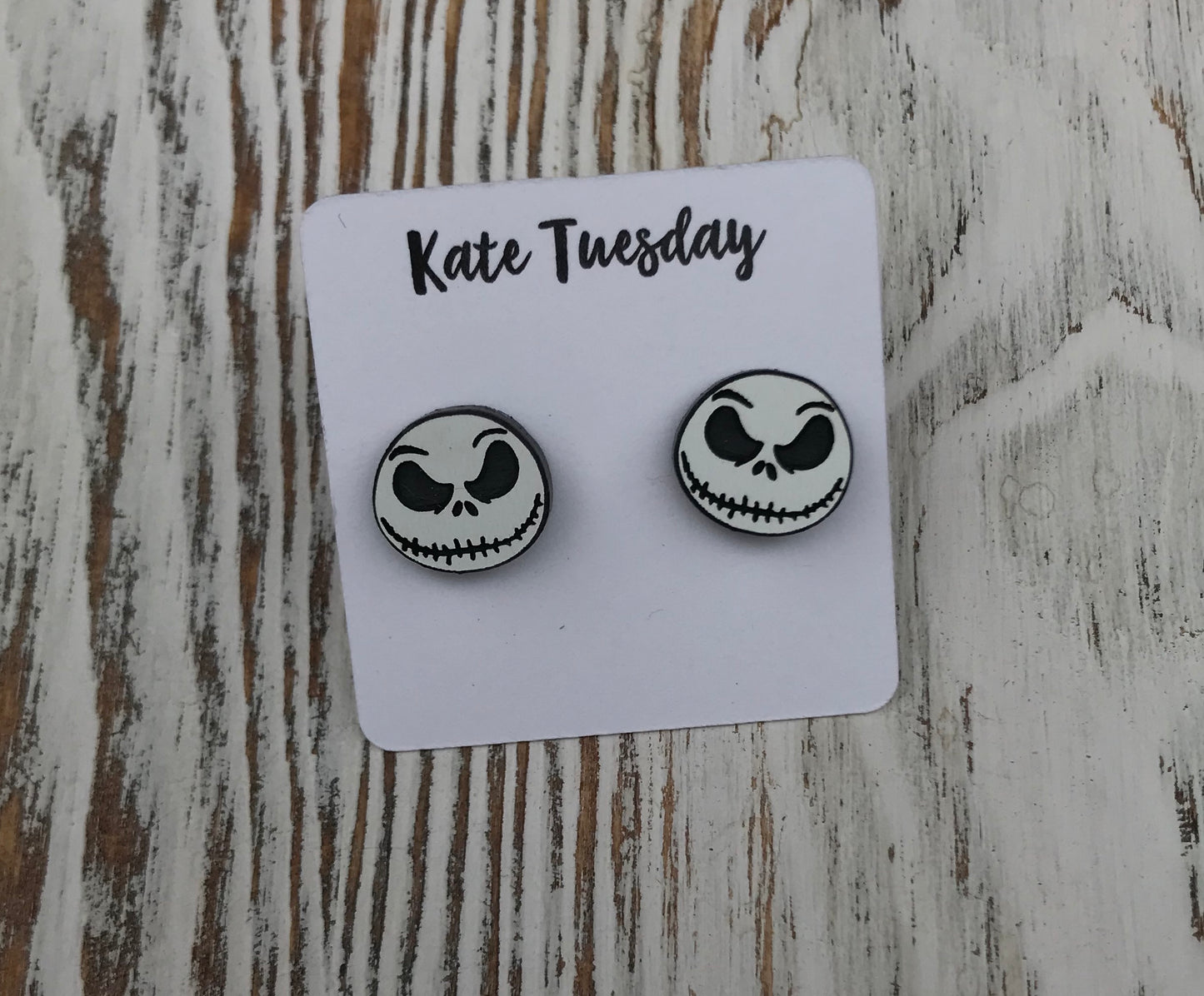 Black + White Goon Nightmare Before Christmas Acrylic Stud Earrings