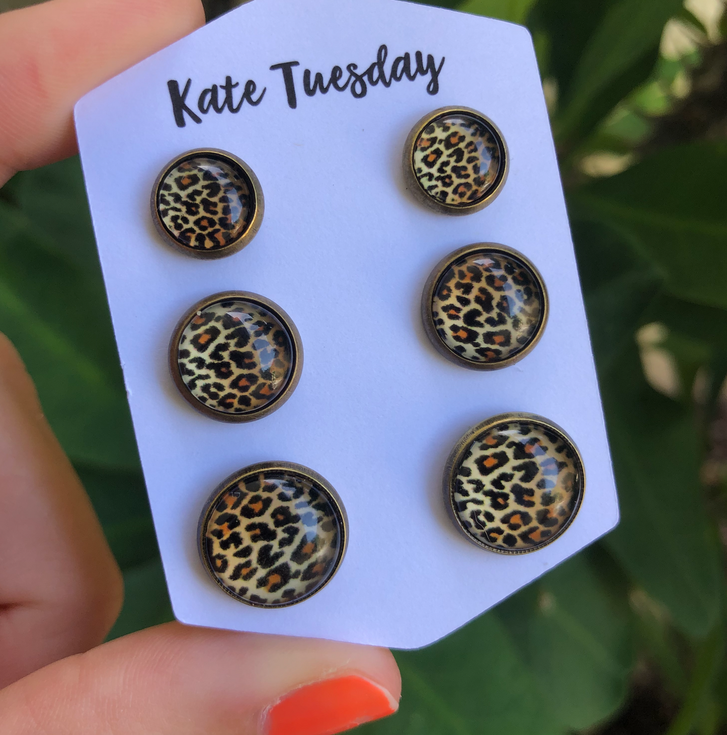 Cheetah Leopard Triple Set of Earrings 3 Sizes