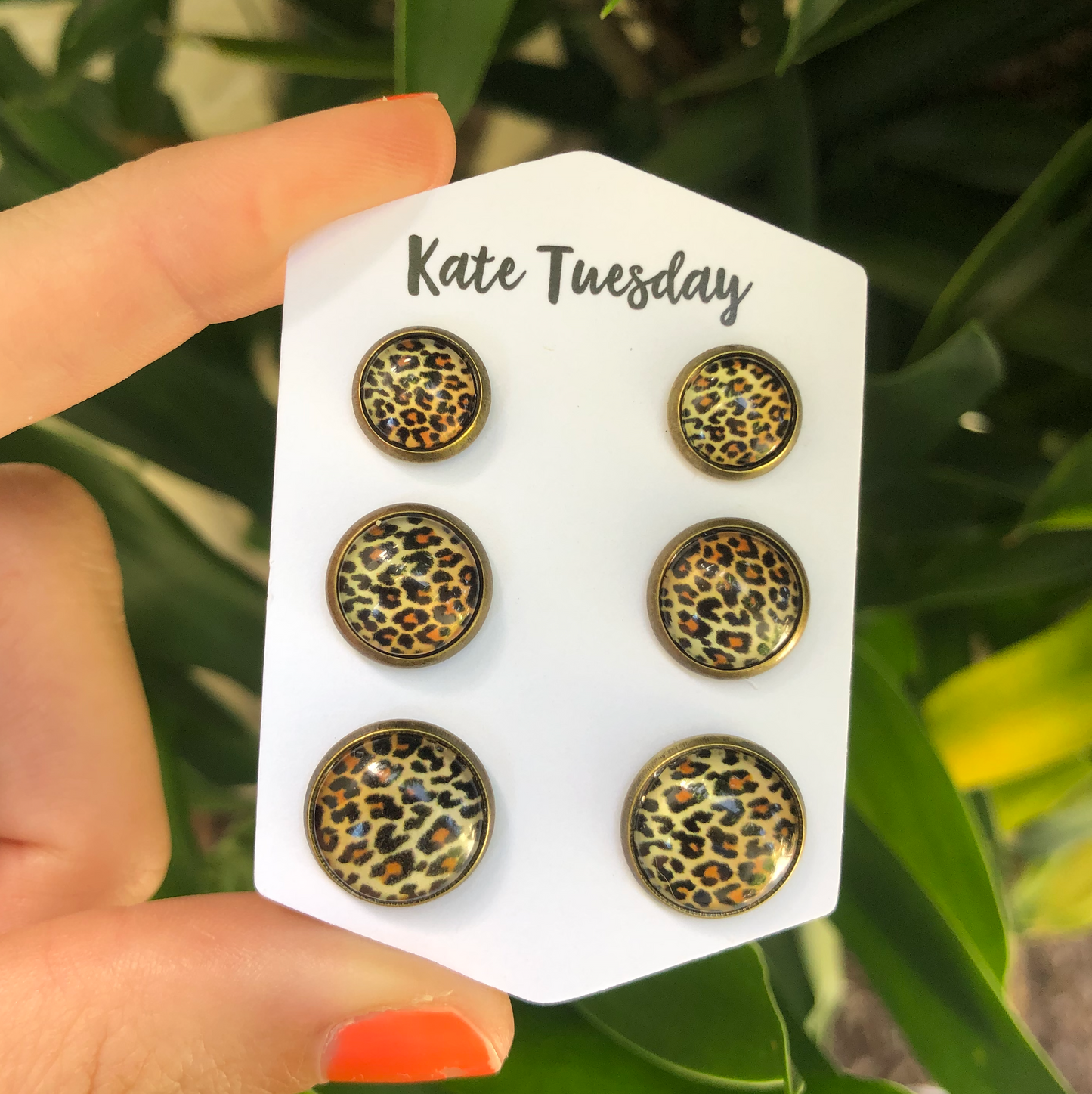 Cheetah Leopard Triple Set of Earrings 3 Sizes