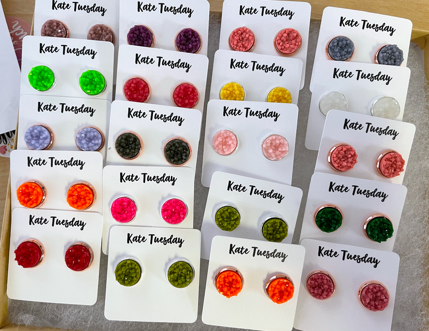 Stud Earrings Subscription Box DRUZY, MERMAID, PRINT EARRINGS