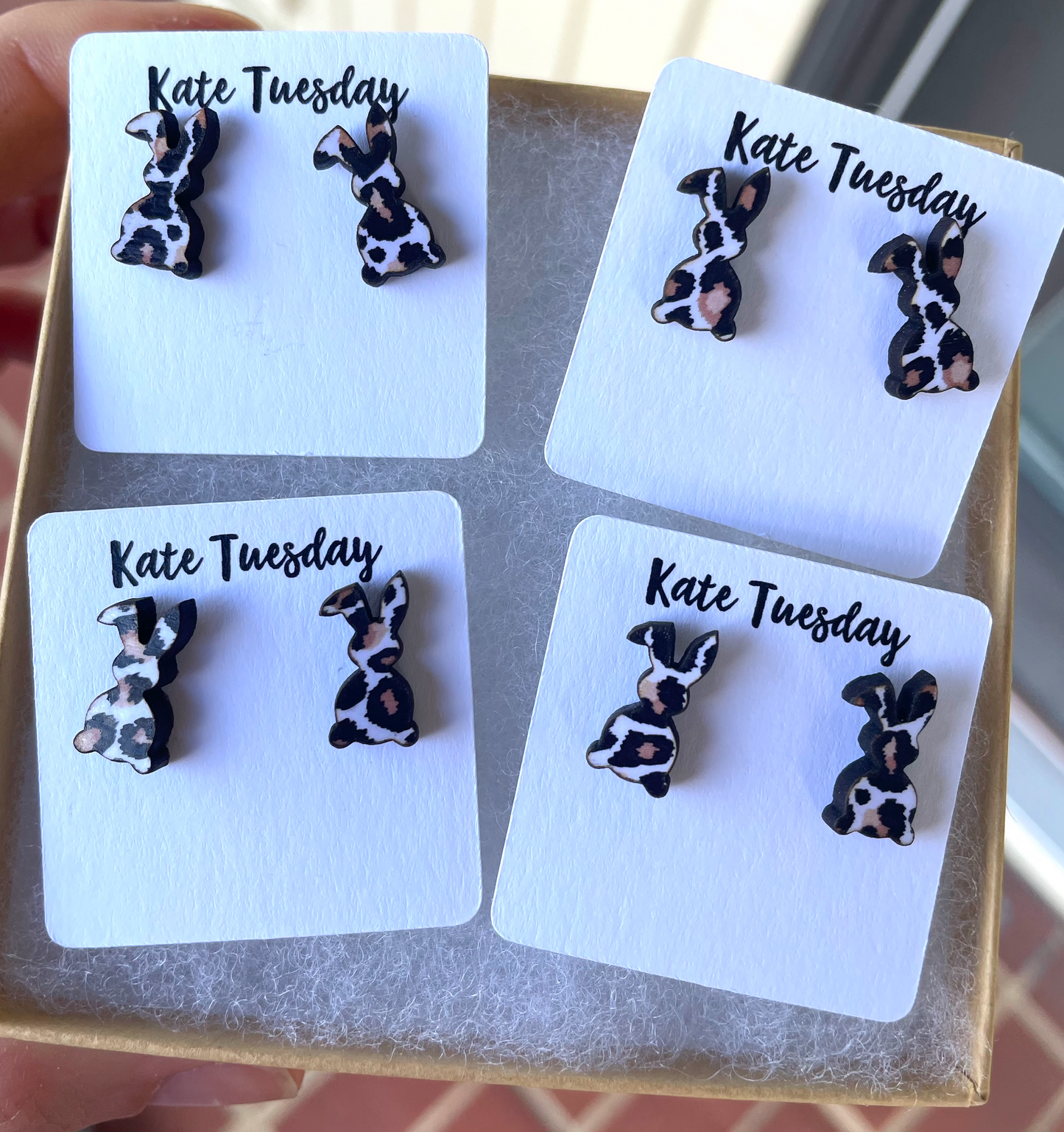 Leopard Easter Bunny Earrings