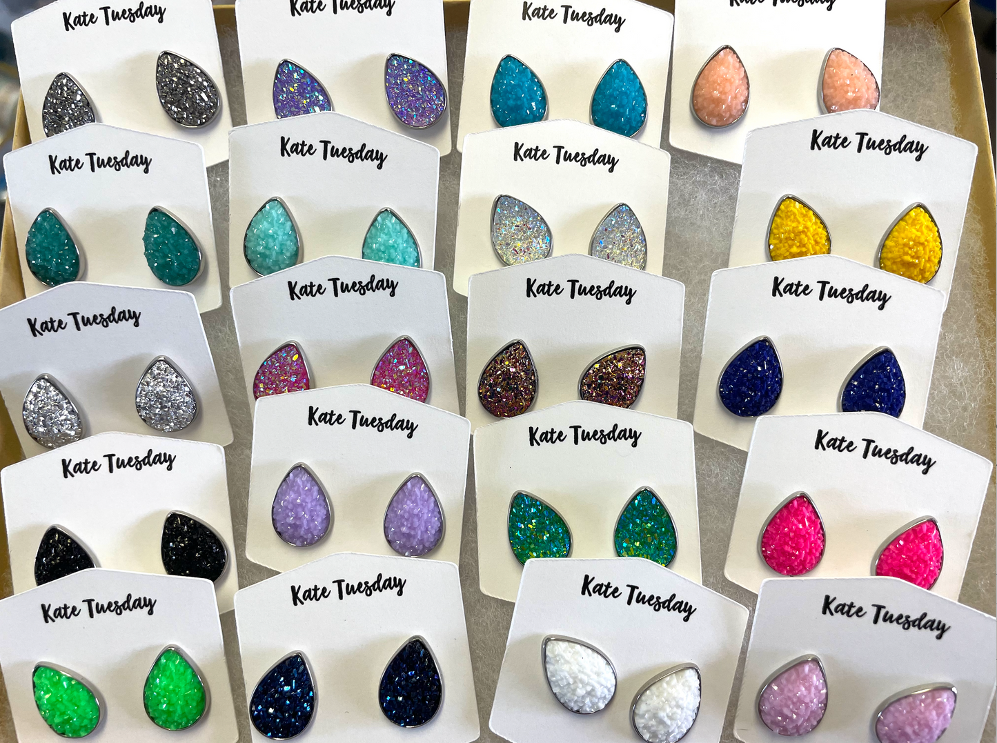 Teardrop Stud Druzy Earring Grab Bag
