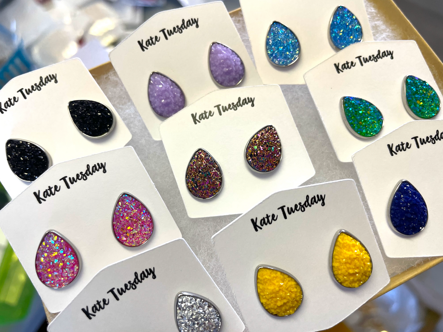 Teardrop Stud Druzy Earring Grab Bag