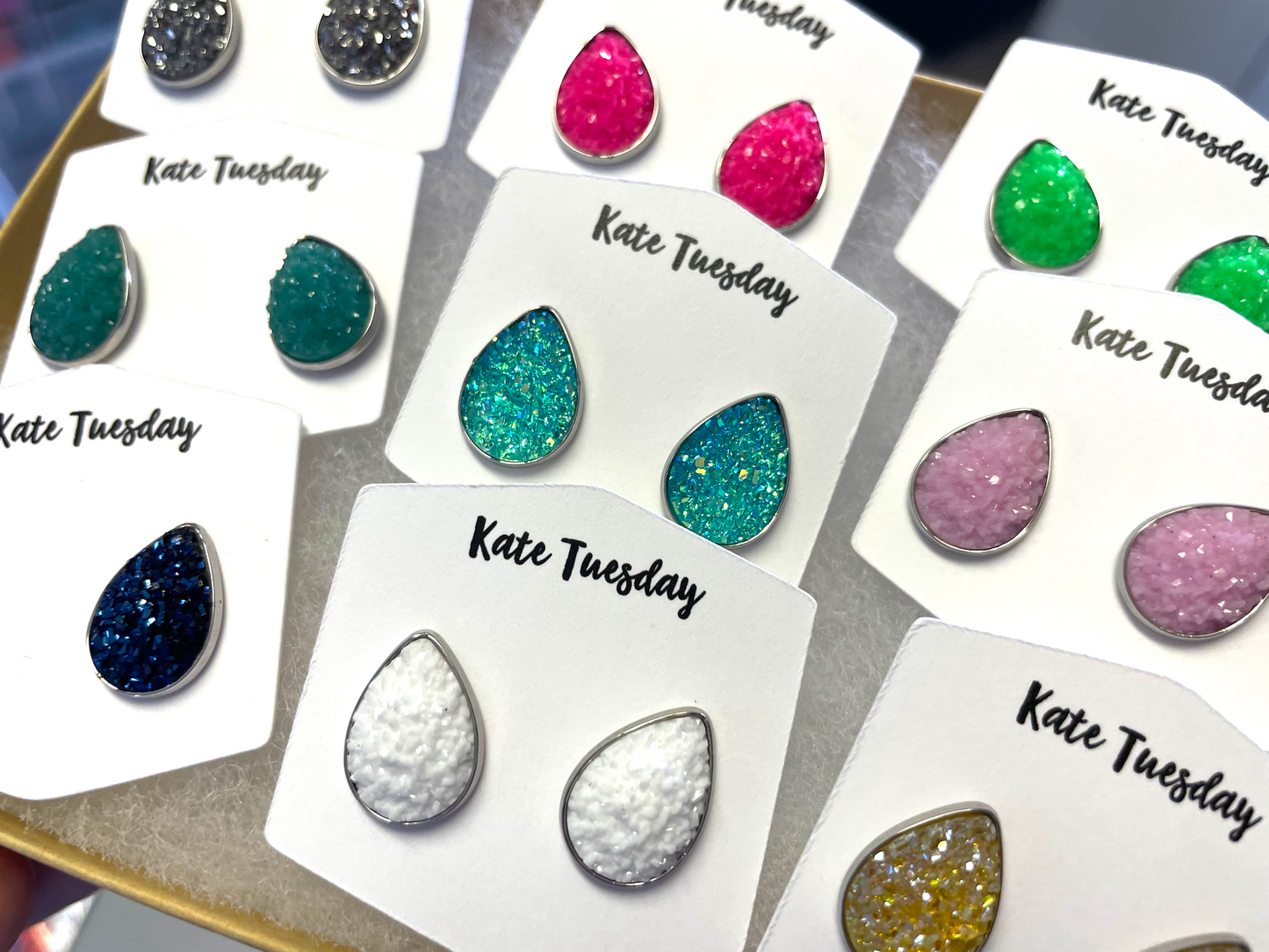 Teardrop Stud Druzy Earring Grab Bag