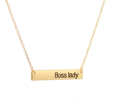 Boss Lady Necklace in Silver or Gold Kate Tuesday Wholesale