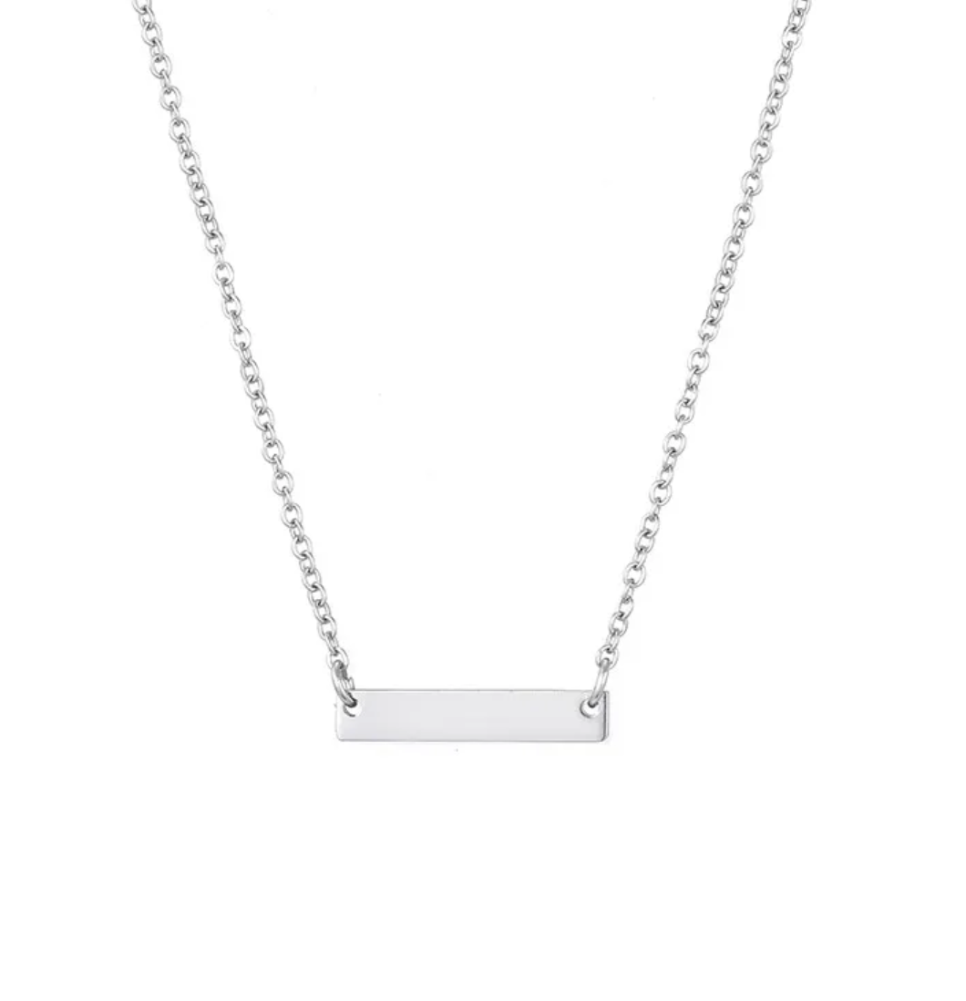 Fine Bar Necklace, Silver/Gold/Rose Gold