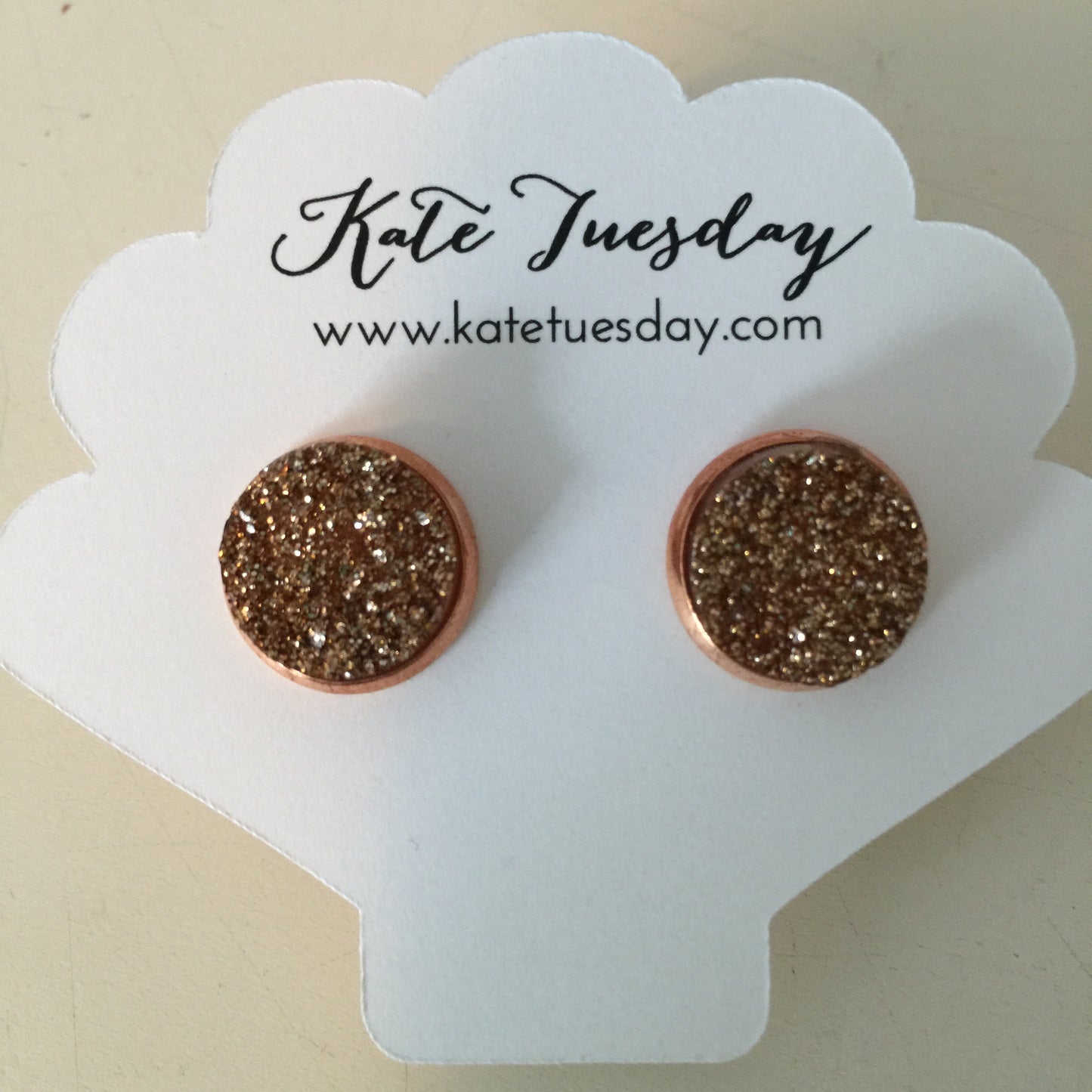 Rose Stud Druzy Earrings
