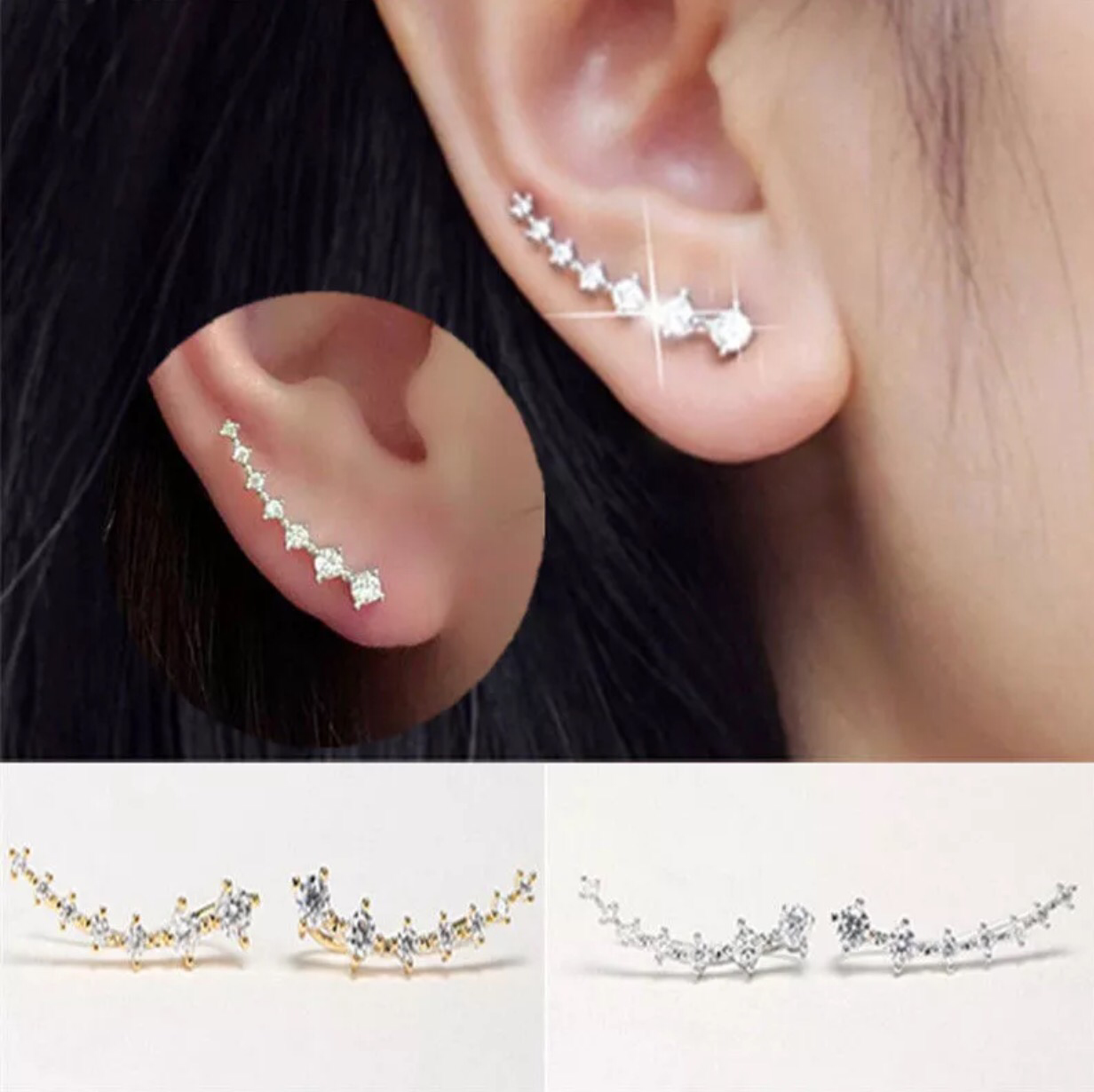 Faux Diamond Lulu Glitz Crawler Earrings