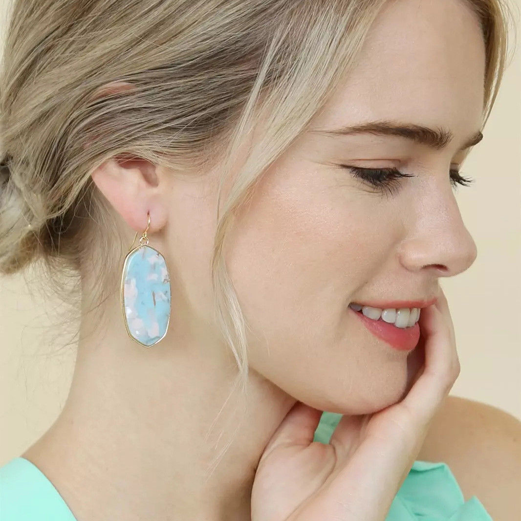 Abalone Shell Earrings with Gold Tassel