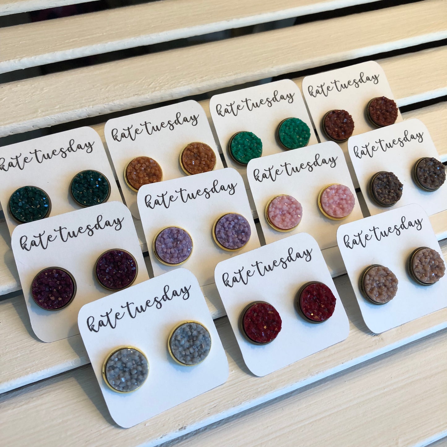 Fall Druzy Colored Single Earrings