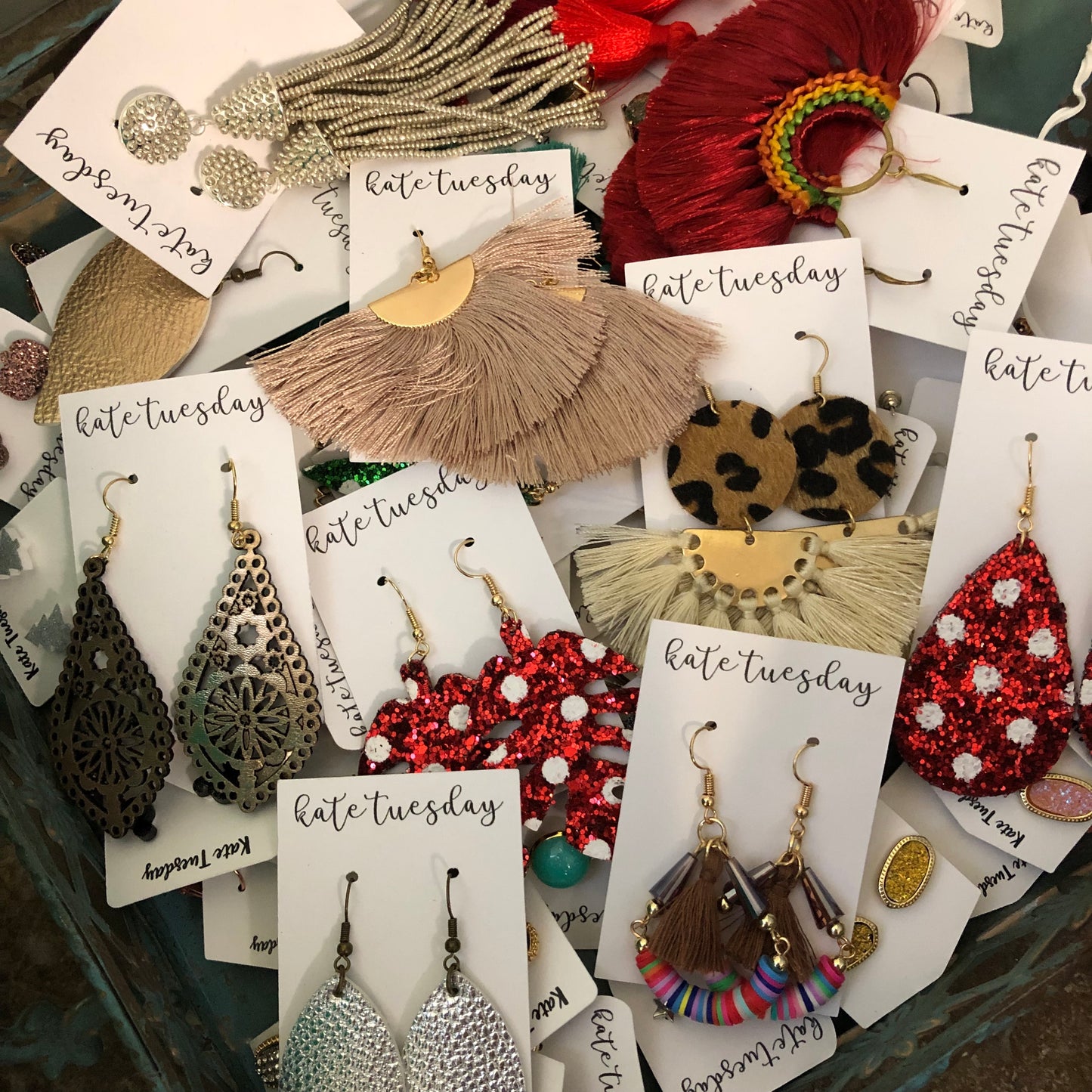 Grab Bags of Stud or Hanging Leather/Tassel Earrings
