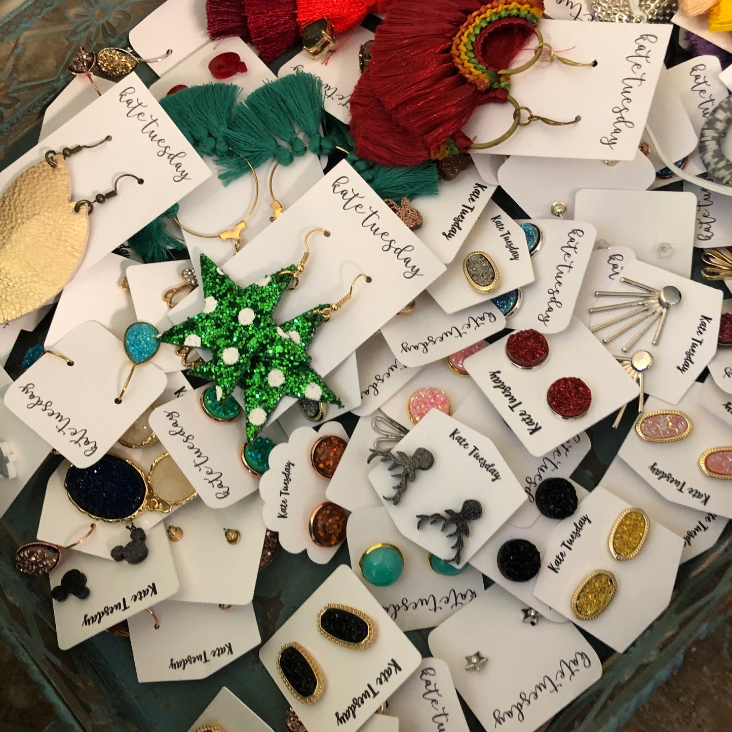 Grab Bags of Stud or Hanging Leather/Tassel Earrings