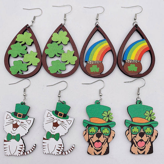 Assorted St. Patrick's Day Hanging Earrings- Dogs! Cats! Rainbows! Shamrocks!