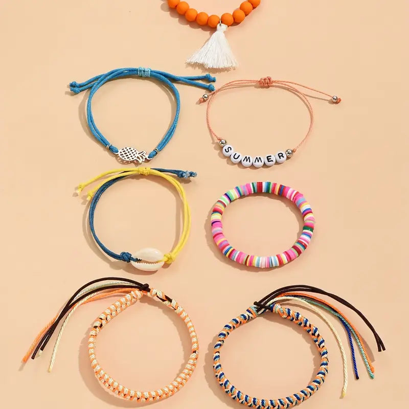 🌼Boho 7 Piece Summer Bracelet Set
